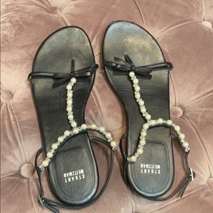 Stuart weitzman flats sandals pearl thong 9